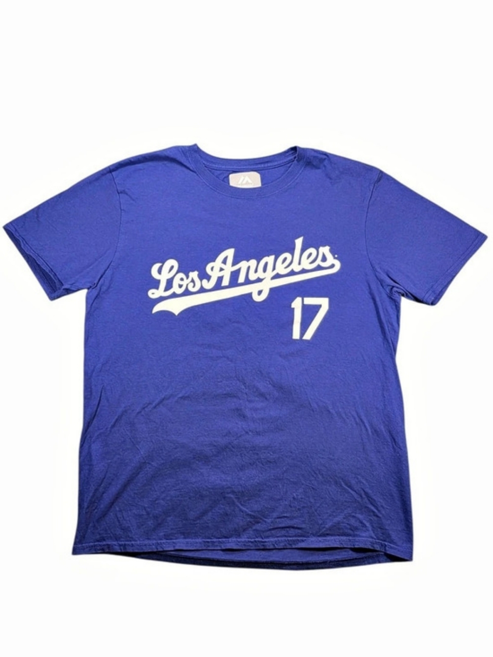 Majestic Mens Los Angeles Dodgers Shohei Ohtani 17 Blue Heather T-Shirt Large